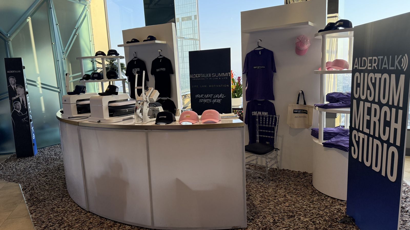 Merch Troop live screen-printing station running at a Fort Worth event